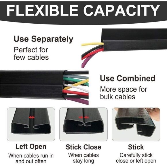 NIB Computer Desk Cable Organizer - (6) - Black - Picture 3 of 9